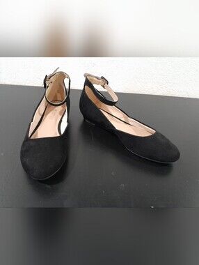 Dream Pairs Black Ankle Strap D’Orsay Flats Size 8.5 New